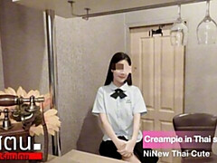 Amateur, Asiatique, Mignonne, Fait maison, Public, Élève, Adolescente, Thaïlandaise