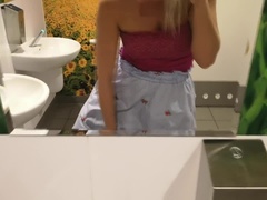 Blonde, Femelle, Exhib, Énorme, Masturbation, Culottes ou slips, Solo, Gicler