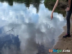 Amateur, Rubia, Mamada, Corridas faciales, Alemán, Al aire libre