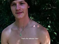 Twinks Pretty Face Coated in Jizz After Outdoor Ride