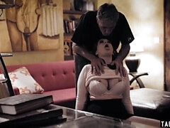 デカ尻, フェラチオ, 茶髪の, 自然山雀, オマンコ, ラフ, 剃毛, タトゥー