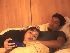 Watching a movie with my step sister ends up eating my penis