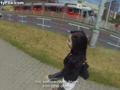 Enthousiasteling, Bruinharig, Brillen, Handbeurt, Masturbatie, Buiten, Gezichtspunt, Tiener