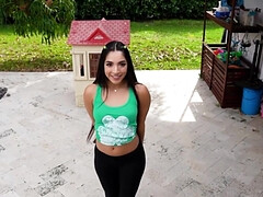 美女, フェラチオ, 茶髪の, 中出し, チン, ハードコア, ラフ, オッパイの