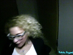 Nervous Blonde Nerd Loves To Fuck Strangers In Public - Reality sex for money