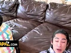 Blonde asian Alex Coal, Kenna James & David Lee in nasty gang bang