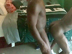 Leie, Amerikanisch, In den arsch, Schwarz, Blasen, Paar, Schwul