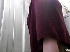 素人, 茶髪の, 学生寮, 女, フェティッシュ, 小柄, シャワー, 一人