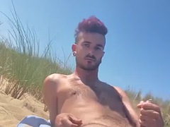 Amateur, Tir de sperme, Homosexuelle, Branlette thaïlandaise, Masturbation, De plein air, Public, Solo