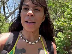 Enthousiasteling, Strand, Badpak, Bruinharig, Hd, Latijnse vrouw, Lesbisch, Zuigen