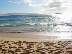 Plage, Sucer une bite, Branlette thaïlandaise, Petite amie, Nue, Orgasme, Pov, Public