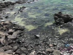 Strand, Bruinharig, Daddy, Vriendin, Latijnse vrouw, Kut duiken, Bekijker, Nat