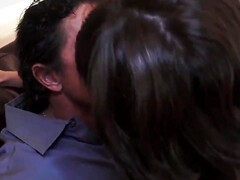 Tussi, Grosse titten, Blasen, Braunhaarige, Schwanz, Hardcore, Hd, Milf