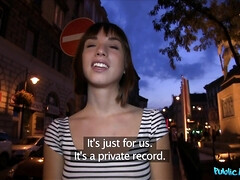 Amateur, Chica, Mamada, Morena, Linda, Dinero, Al aire libre, Pov