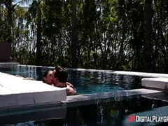 デカチン, デカパイ, フェラチオ, チン, 指いじり, オマンコ, タトゥー, 濡れ