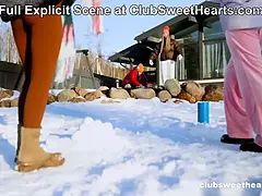 Lamidas, Orgasmo, Orgía, Coño, Ruso, Adolescente, Apretado, Tetas