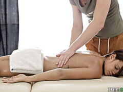 デカチン, フェラチオ, 茶髪の, バック, マッサージ, タトゥー, ティーン, オッパイの