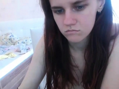 素人, 茶髪の, オナニー, パンティ, 一人, ティーン, オッパイの, ウェブカメラ