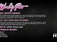 Kinky brunette Raven Bay in hardcore foot fetish - footjob