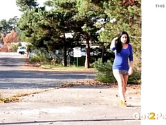 美人, 黒人, ブーツ, 茶髪の, アウトドア, オマンコ, シャワー, スカート