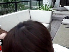 Grosser arsch, Grosse titten, Interrassisch, Massage, Nackt, Muschi, Flotter dreier, Titten