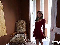 Arsch, Schönheit, Blasen, Braunhaarige, Muschi, Rasiert, Jungendliche (18+), Titten