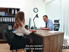 LOAN4K. Teen whore Una Fairy loves rough office fuck and loud moaning for loans: Porn