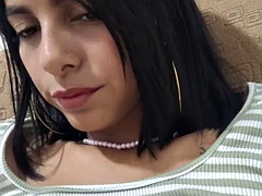 C4 cute plop masturbates pussy