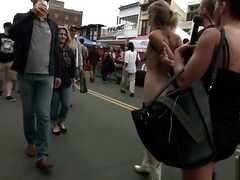 Blonde fucked in public