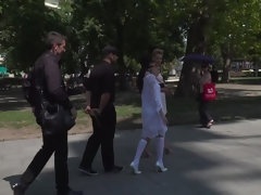 Gebondenheid, Bruinharig, Dubbele penetratie, Voeten, Vernedering, Openbaar, Straf, Bekijker