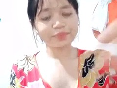 アジア人, デカパイ, インドネシア人, オナニー, 一人, オッパイの