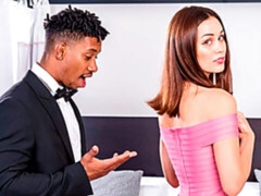 Grote lul, Bruinharig, Hondjeshouding, Interraciaal, Natuurlijke tieten, Kort haar, Mager, Tieten likken