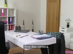 Leie, Paar, Spermaladung, Hundestellung, Frau, Fingern, Handjob, Büro