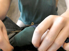 Hungry for jism agonizing handjob flow