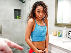 Noire, Sucer une bite, Brunette brune, Interracial, Masturbation, Maigrichonne, Adolescente, Nénés