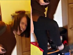 Leie, Blondine, Stiefel, Spermaladung, Süss, Fußfetisch