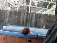 Amateur, Sucer une bite, Brunette brune, Hd, De plein air, Douche