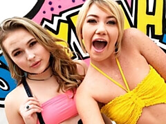アナル, ブロンド, フェラチオ, カワイイ, バック, 女 人男 人, オマンコ, ティーン