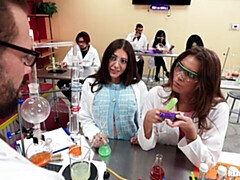 Awesome dick-riding session with hot dolls Selina Bentz and Brenna McKenna