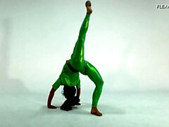 18, 茶髪の, フェティッシュ, ジム, 裸, オマンコ, ティーン, オッパイの