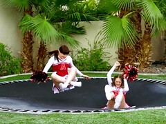 Cheerleader babe fucked by tranny outdoors after workout: Try Outs - Lindsey Love