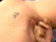 お尻, 古典, イく瞬間, なめる, オナニー, タトゥー, 三人, 濡れ