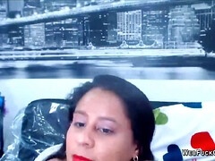 Big tits Latina in thong masturbates on webcam