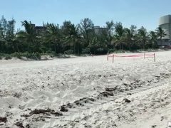 お尻, ビーチ, チン, 彼女, なめる, オナニー, 自然山雀, ハメ撮り