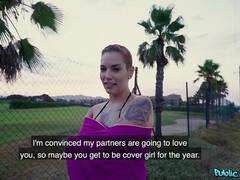 Пляж, Бикини, Блондинки, Семяизвержение, Член, Европейки, Сперма на лице, На публике