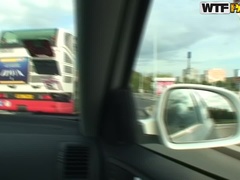 アナル, デカパイ, 茶髪の, アウトドア, 公共