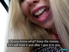 Enthousiasteling, Grote lul, Blond, Pijpbeurt, Buiten, Gezichtspunt, Russisch