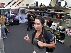 Pawnshop babe gets her pussy fucked until facial in amateur POV