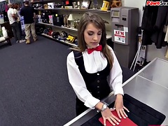 Leie, Blasen, Büro, Pov, Öffentlich, Realität, Dürr, Titten