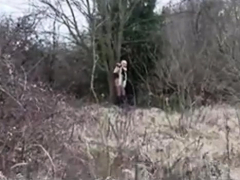 Sexy Blonde MILF get facial in woods